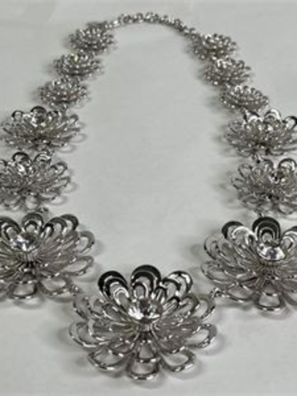 Kate Spade Silver Tone Flower Statement Necklace